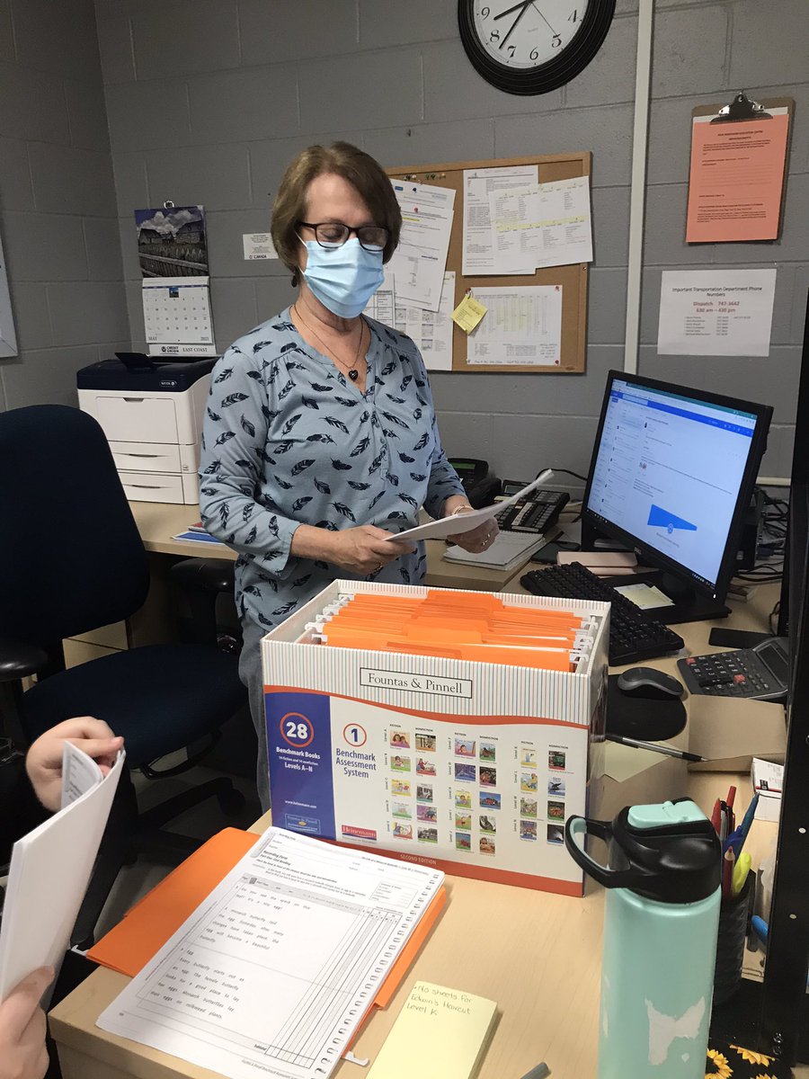 SRCE_Literacy's tweet photo. The secretary @FelixMarchandEC is helping classroom teachers organize reading assessment kits so that teachers can continue to assess reading during virtual meets. ❤️ #teamwork #readingrecords #SRCEClosingTheGap https://t.co/uYAzlPB54L