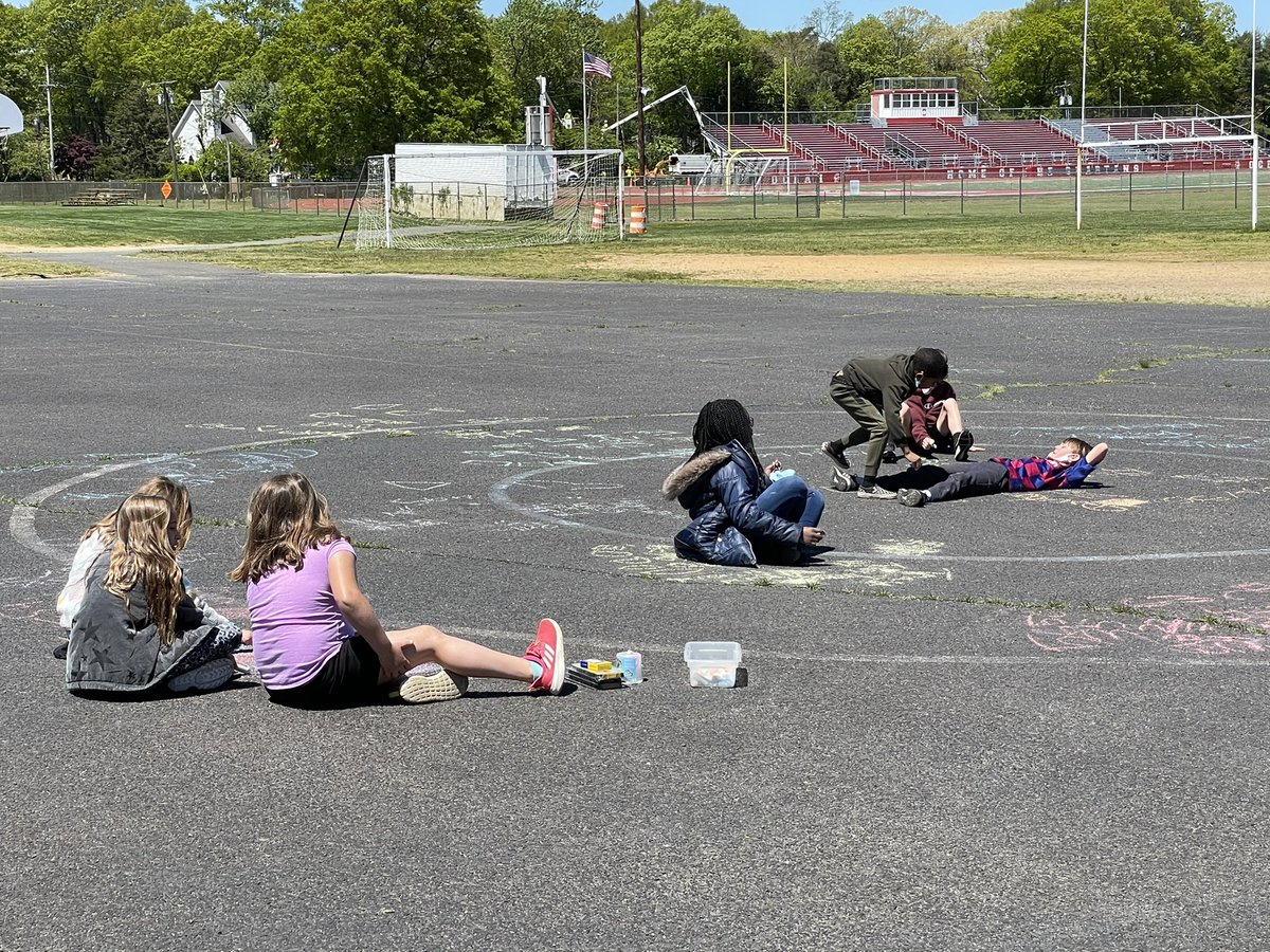 Counting down the rest of the school year - C is for Chalk Day - math facts outside!!