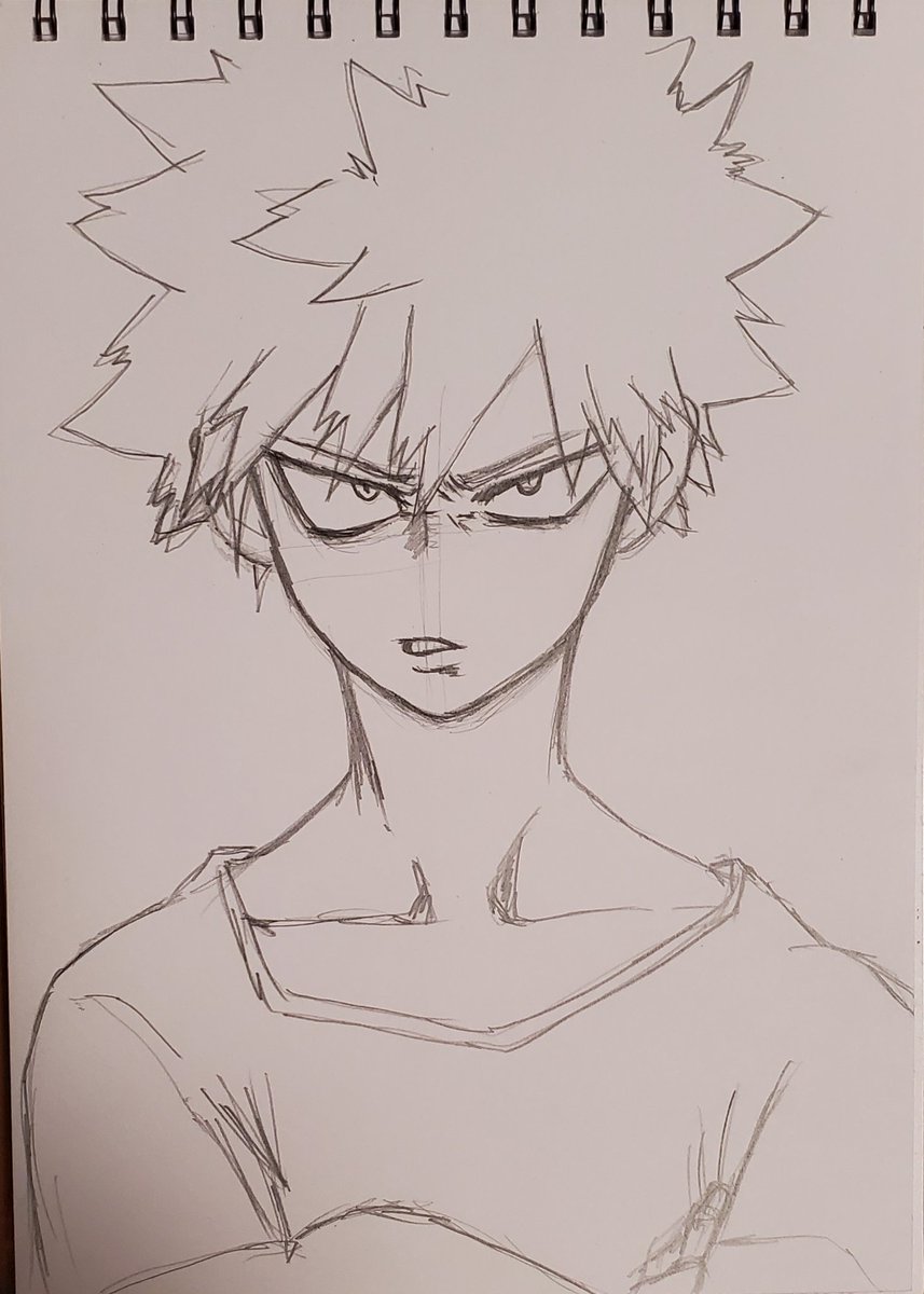 Me Com ﾒｺﾑ 今日もあまりにも眠たくて 爆豪勝己君 ラフ18分で描き終えた 自分にびっくりww 多分服装もラフだから 早かったんやと思う 塗り方も簡単な塗り方だし これがコスチュームだと時間かかる 絶対w 爆豪勝己イラスト 模写 ヒロアカ 絵描き人