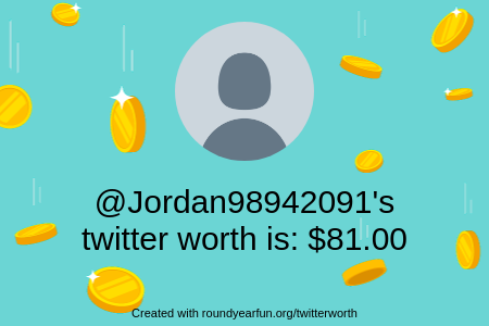 My Twitter worth is: $81.00

Find yours with roundyearfun.me/twitterworth

⠀