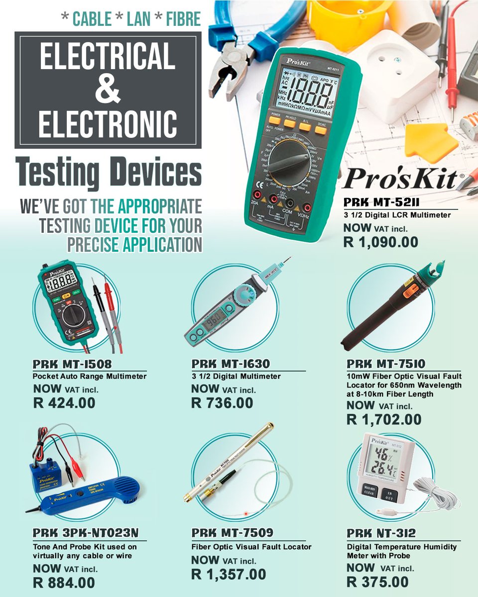 CommunicaZA's tweet photo. We've got the appropriate test instrument for your exact requirements‼️🤓📟👷🏽‍♂️
Kindly note that our stores are CLOSED on Friday 14th May, we apologise for any inconvenience 🆑 https://t.co/kfbJ0NsRq6