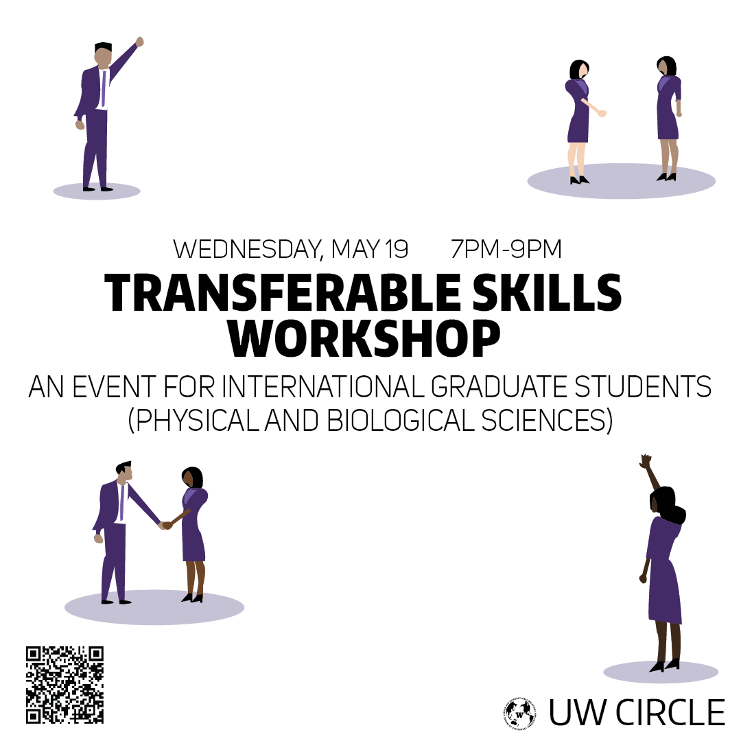 uwcircle's tweet photo. Join UW CIRCLE for a workshop about transferable skills, how to highlight your strengths, and the best strategies to prepare for your future career. This session will focus on the fields of physical and biological sciences!

Register here:
https://t.co/Fh30ALUGhI https://t.co/9dIDSK1JcN