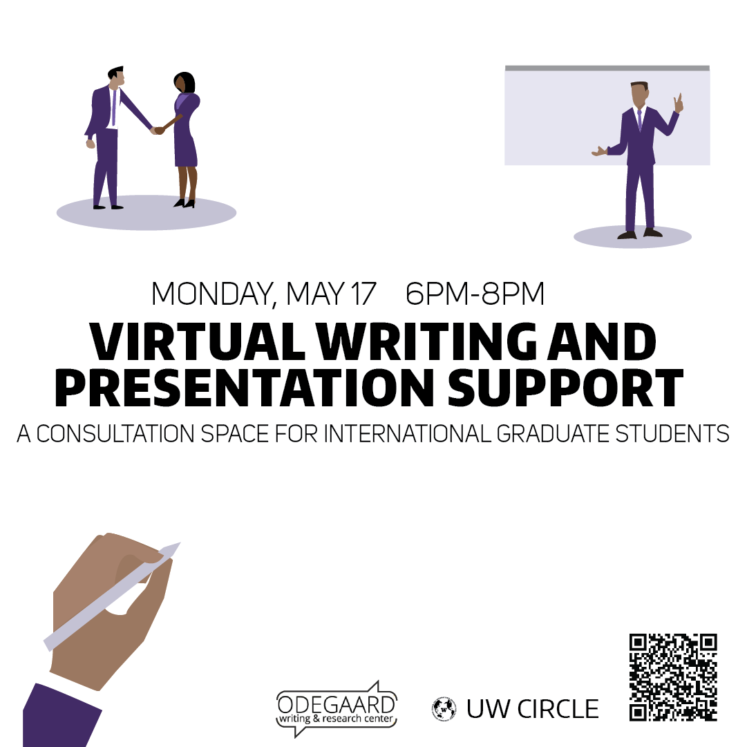 uwcircle's tweet photo. Join CIRCLE and the OWRC for a writing space exclusive to UW international graduate students. You will get an opportunity to check in with a graduate writing tutor regarding your writing needs and get 1-on-1 consultation. 

https://t.co/gtBCnEvJiW https://t.co/E8QNQRhFxj