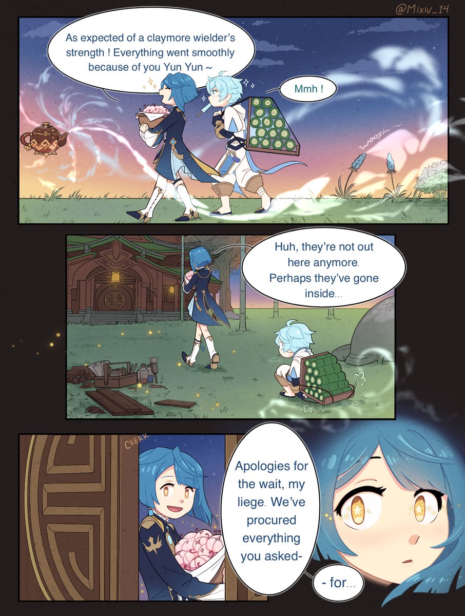Not me prioritising all of the book-related furniture for the best boi ahahaaaa (4/6) #GenshinImpact #Xingqiu #Chongyun
