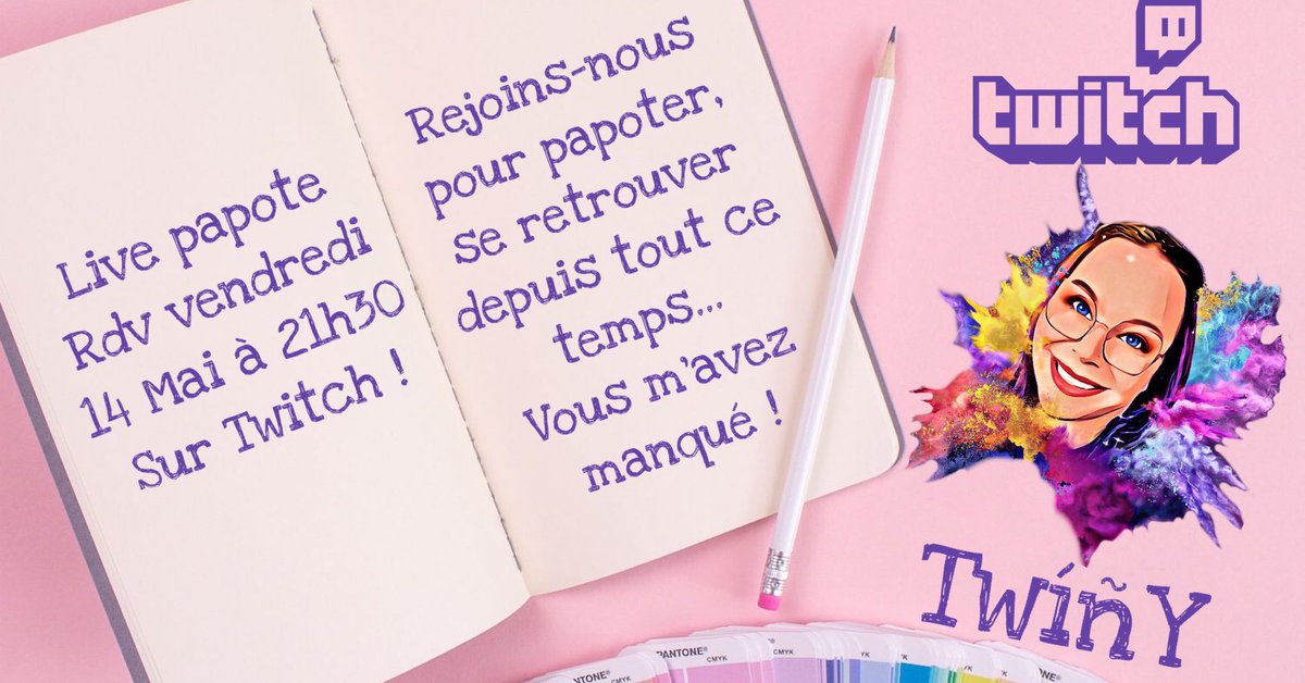Twiny_B's tweet photo. Comme promis, j´ai tellement hâte de vous retrouver ! 🥰
Je vous donne RDV vendredi soir à 21h30 sur ma chaine Twitch 💜 ce sera une soirée uniquement entre vous &amp; moi où nous pourrons parler de tout ce dont vous voulez ! Vivement 💜des bisous !
https://t.co/GoYLTMxZvw https://t.co/pNhsSxO5QN