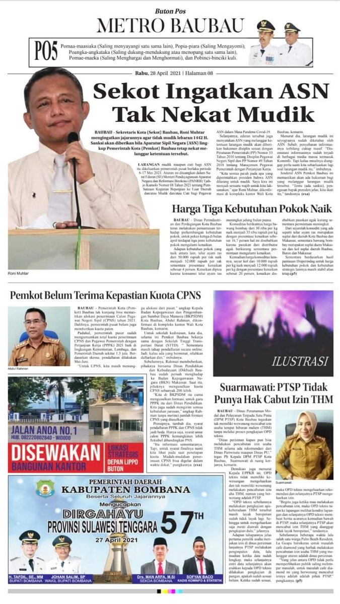 MuhtarRoni's tweet photo. JANGAN MUDIK:
. 
#ASN #Mudik #KotaBaubau #RoniMuhtar #RM https://t.co/OtzN4Oa49c