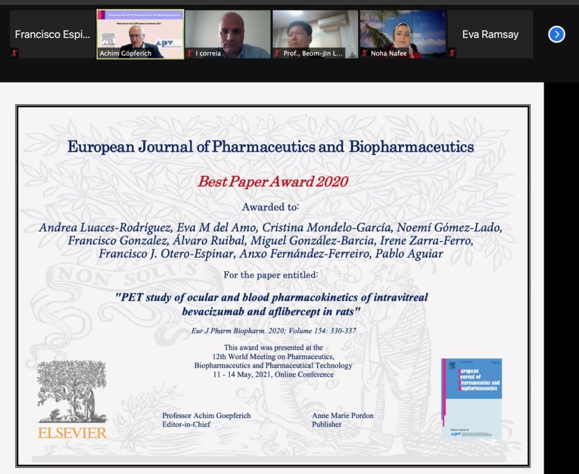 AnxoFF's tweet photo. 😍 BEST PAPER AWARD @ELSpharma . Mejor 📄 en EJPB del 2⃣0⃣2⃣0⃣‼️

🤟Col. sinergica y multidisciplinar entre @FarmaCHUS @idis_research y @Farmacia_USC 

 🙏 Gracias por la confianza/apuesta para que haya sido posible: @ACIS_sergas @axenciaGAIN @CienciaGob y @SaludISCIII https://t.co/HC9AMN8AvP