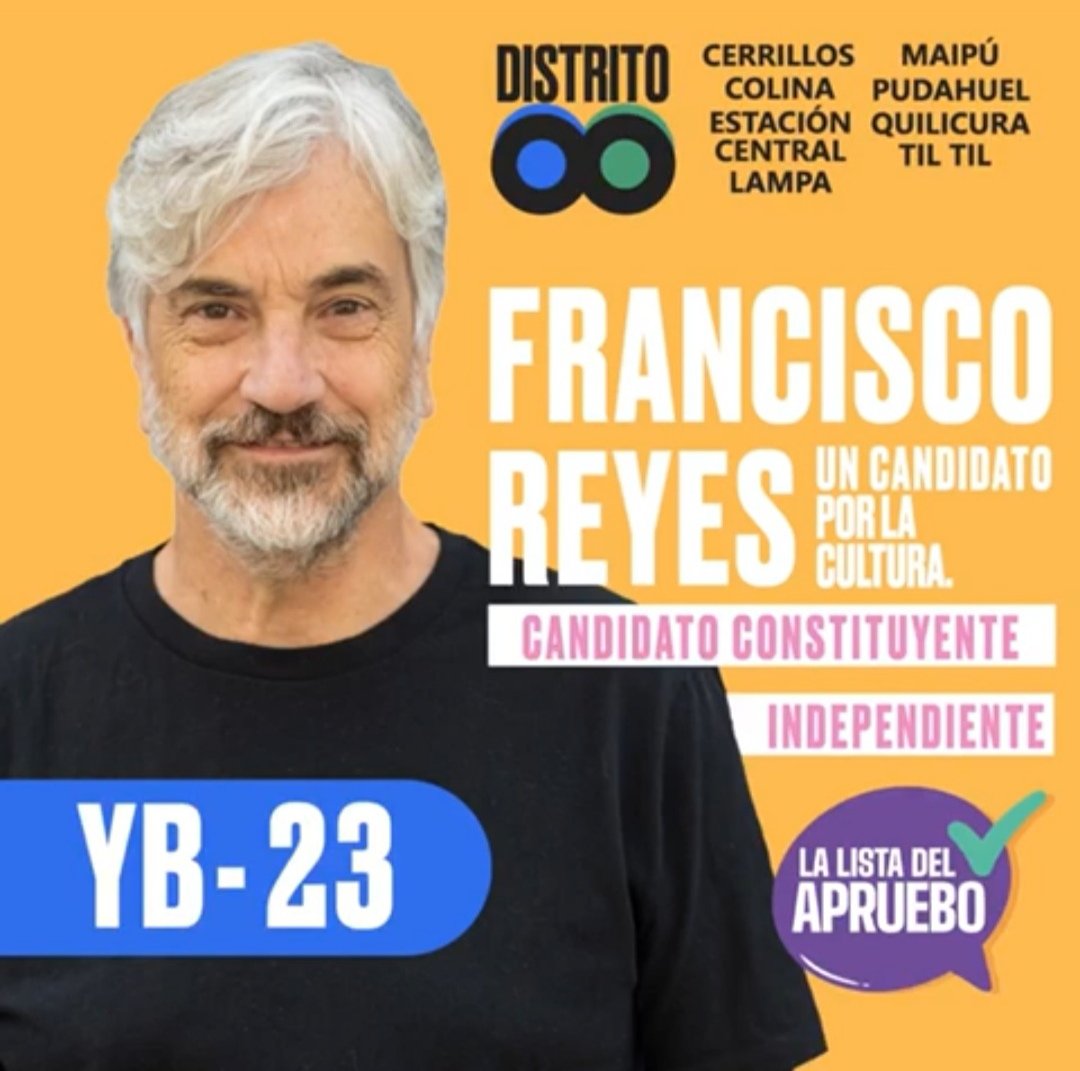 Si votas en el #Distrito8 (Cerrillos, Colina, Estación Central, Lampa, Maipú, Pudahuel, Quilicura y Tiltil) te dejo este ayuda memoria para que me encuentres en la papeleta 🗳️
La nueva Constitución la escribiremos #EnComunidad este 15 y 16 de mayo vota Francisco Reyes YB-23 🤝