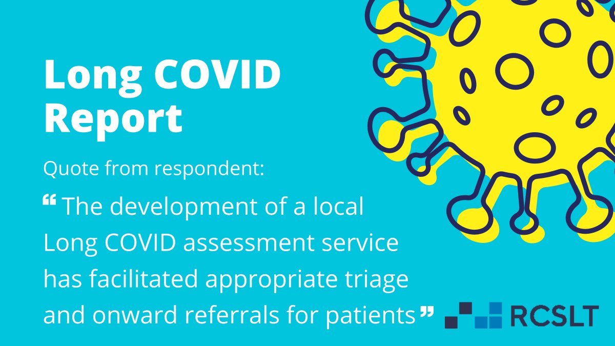 Speech &amp; language therapists must be a core part of the #MDT for #LongCovid along with clear community referral pathways, to provide people with crucial ongoing support to meet their needs: bit.ly/2R96dOW <a href="/KGadhok/">Kamini Gadhok MBE</a> <a href="/MaryHeritage/">Mary Heritage</a> <a href="/RCSLTpolicy/">RCSLTpolicy</a> <a href="/GivingVoiceUK/">Giving Voice</a>