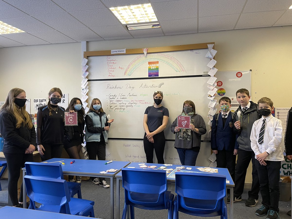 Global Goals Group working along side the Equalities Group to prepare activities for Rainbow Day, 1st of June!! Remember it’s a non school uniform that day to help raise money for LGBTQ+ Scotland!!!!