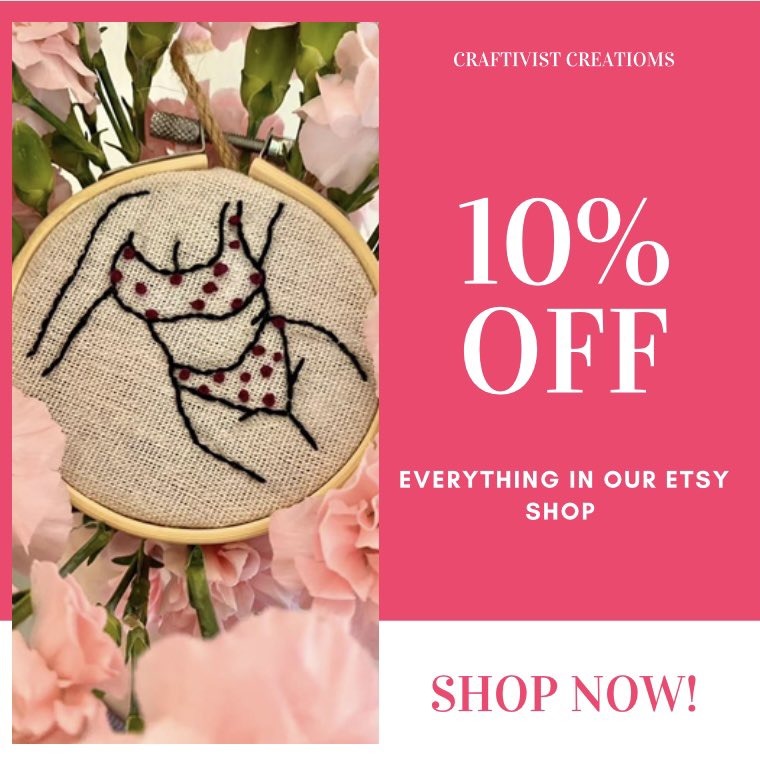 craftivist_'s tweet photo. You can now get 10% off your order in our Etsy shop 🛍 treat yourself or a friend to a handmade gift 💝 https://t.co/aUHYotlRyb
