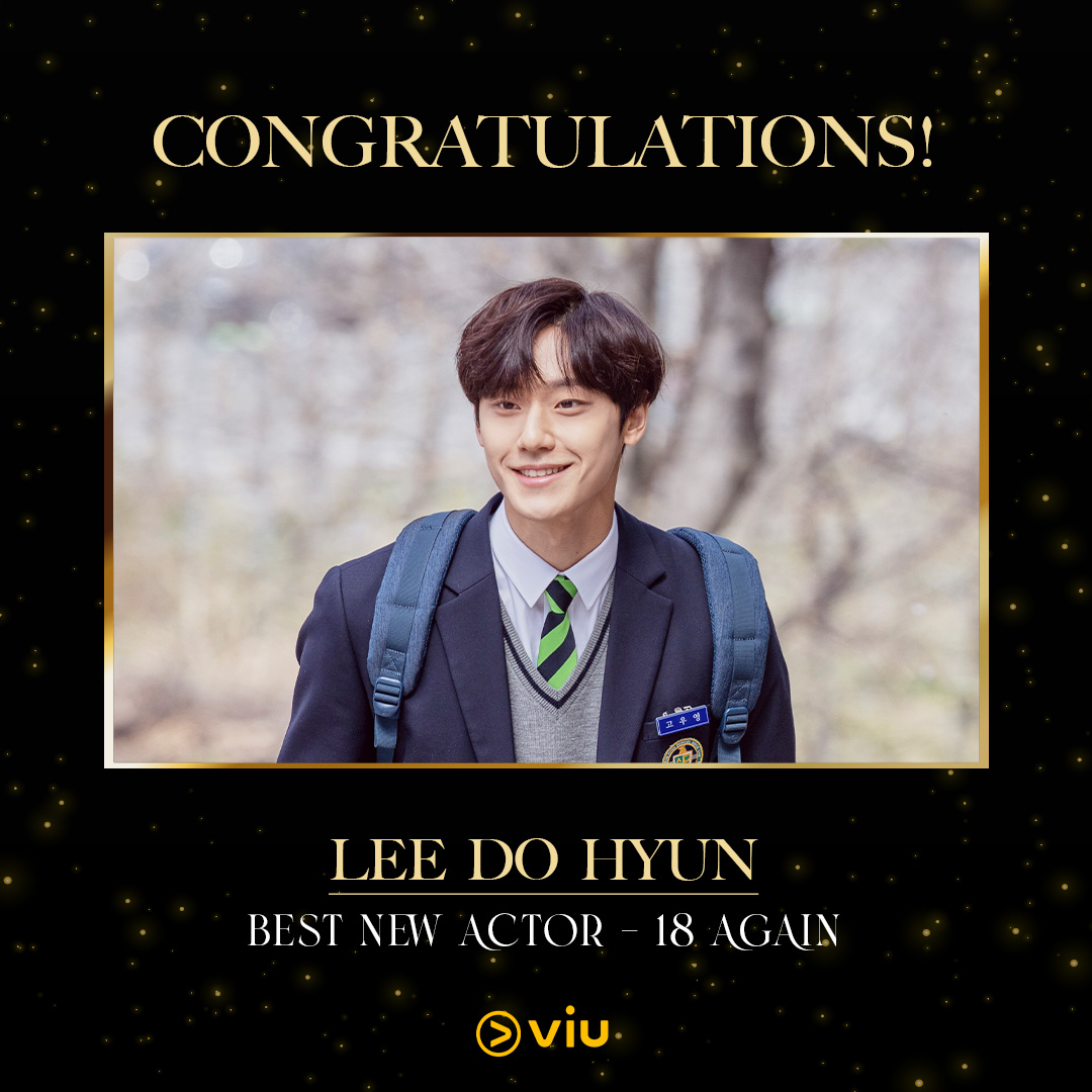 Viu_PH's tweet photo. Congratulations Lee Do Hyun for winning the Best New Actor Award for 18 Again! We are so proud of you! https://t.co/ebwofEQdgj