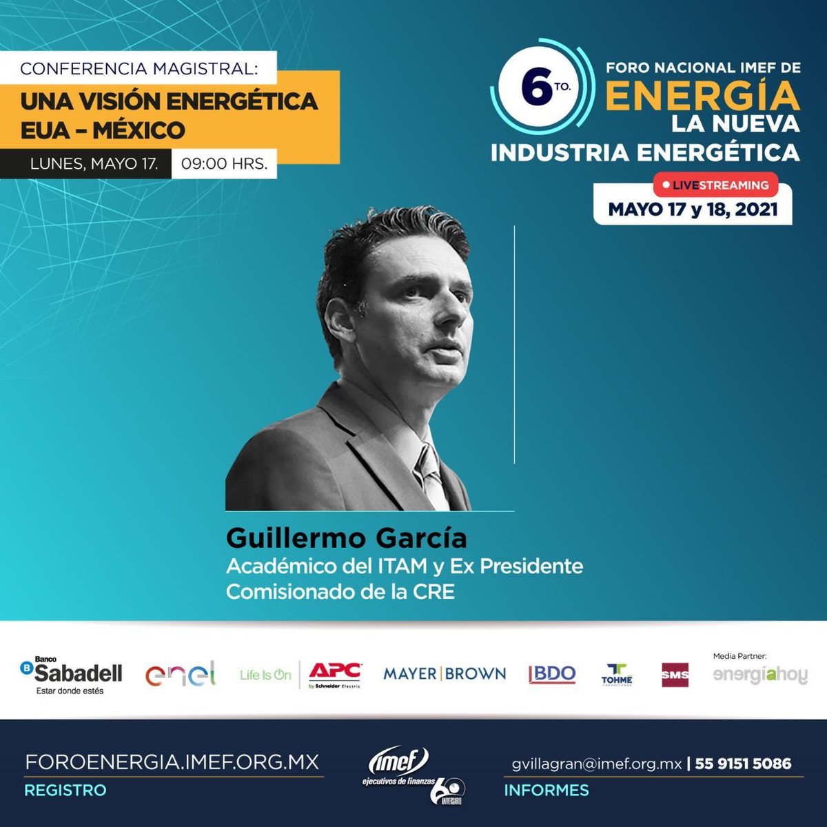 aquilachrysaeto's tweet photo. RT @ggonzalezayala: La conferencia magistral de @garcialcocer es imperdible, lo podrán ver el lunes 17 de mayo en el 6o. Foro de #Energía de @IMEFOficial. Para conocer más y registrarse entren aquí: https://t.co/Hzp0BuCqSC https://t.co/Ike4kirCUE