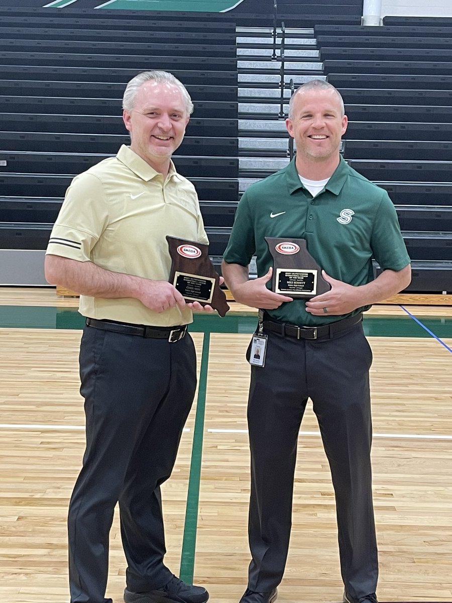 Congratulations to Coach Neff and Coach Bennett for being named the GKCOA 2021 Coaches of the Year! <a href="/StaleyCagers/">Coach Chris Neff</a> <a href="/StaleyLFBBALL/">Staley WBasketball</a> <a href="/NKCSchools/">NKC Schools</a>