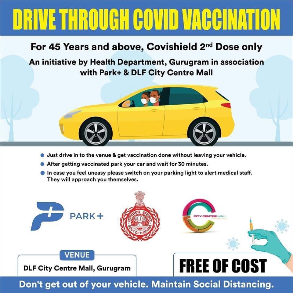 ashimakohli6's tweet photo. Drive thru free #Covid19 #vaccination second dose for 45+ at #Gurgaon #Haryana

It can’t get easier 👏 #indiafightscovid19together https://t.co/U0rAN7X9da