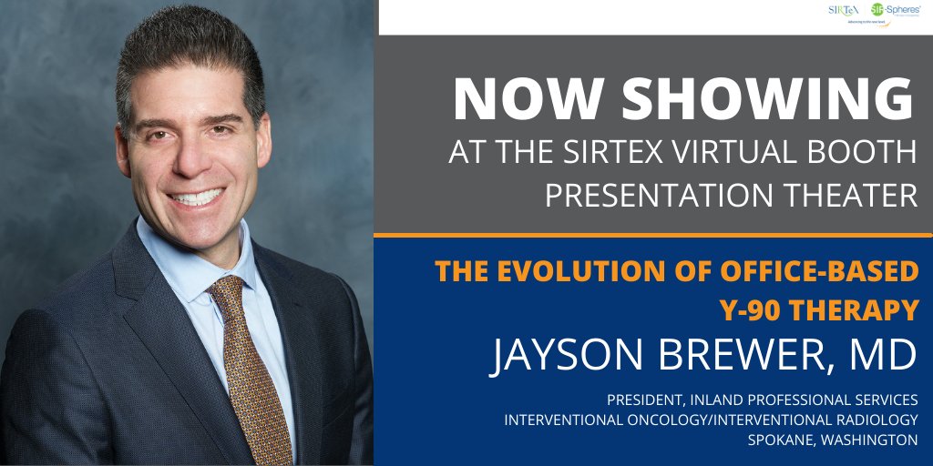 SirtexMedical's tweet photo. Visit the Presentation Theater at the #SirtexVirtualBooth (U.S.) for Dr. Jayson Brower's discussion on the evolution of outpatient-based #Y90 therapy.

Join here: https://t.co/Mwwhs5czlS https://t.co/mFKmekMYCC