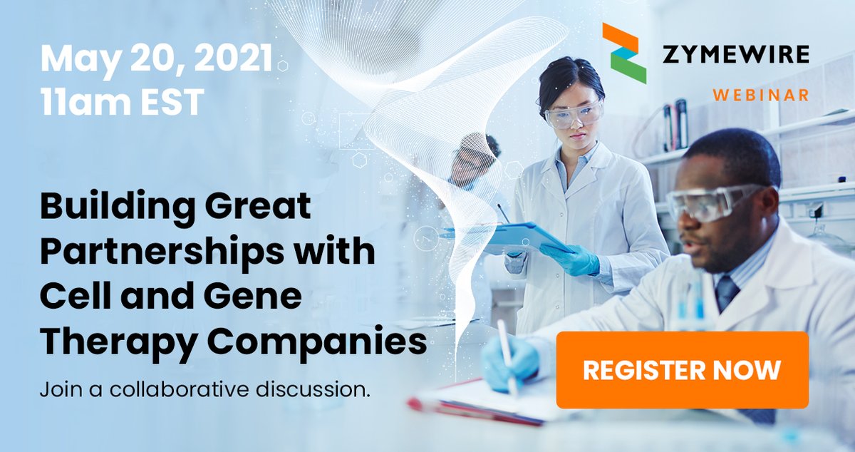 Curious about what you should consider in order to build great partnerships with cell and gene therapy companies? Join industry experts and the Zymewire team for a virtual discussion on May 20 at 11 AM EST. bit.ly/3bodKQH