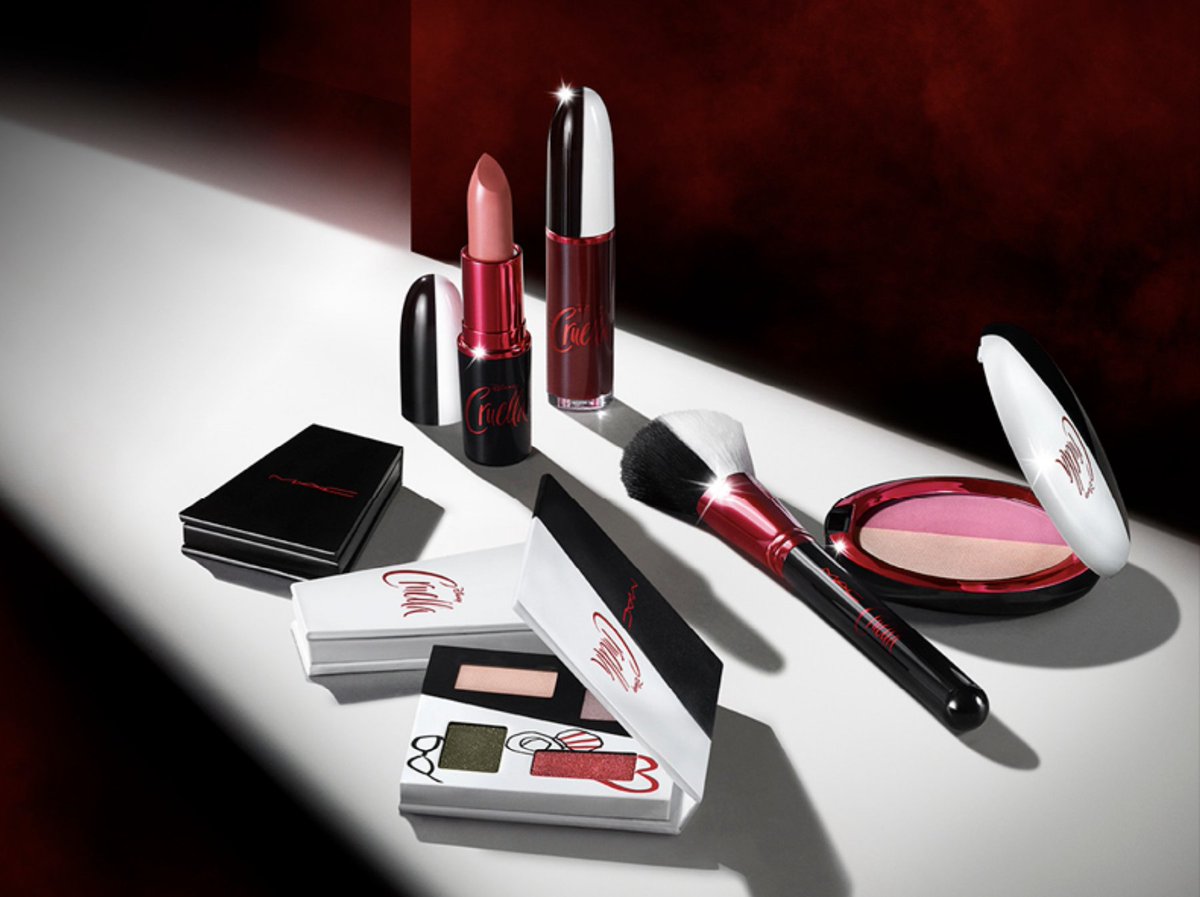 davelackie's tweet photo. Look what officially launches today! It's The Disney Cruella Collection by MAC, a limited edition makeup collection that celebrates one of Hollywood's best-loved villains. (Emma Stone looks incredible in the trailer) The shades are a nod to early 80s New Wave &amp; Punk looks. https://t.co/eYOyXNEf1S