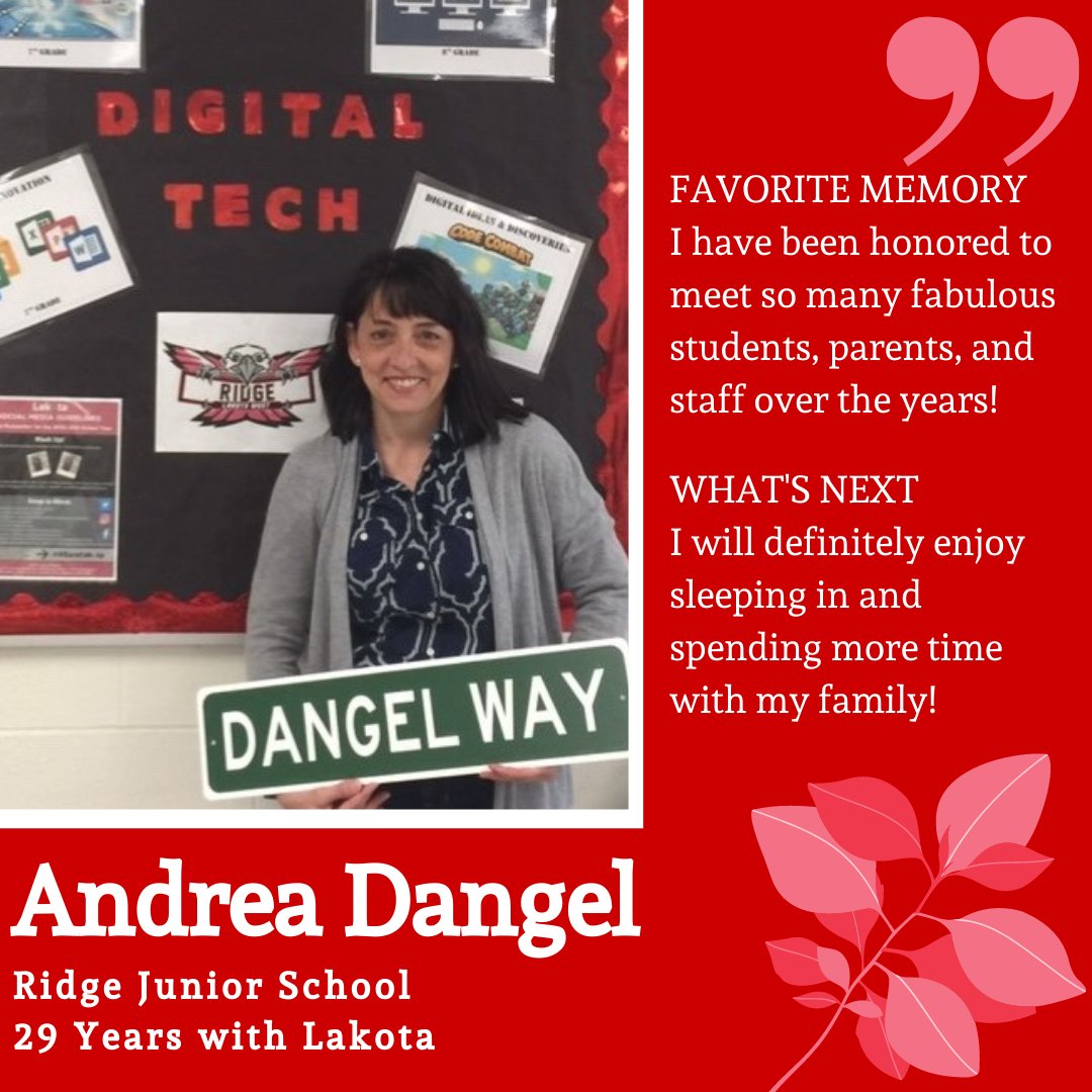 Here's to Ridge Junior's Andrea Dangel, retiring from Lakota after 29 years... congratulations!  #WEareLakota