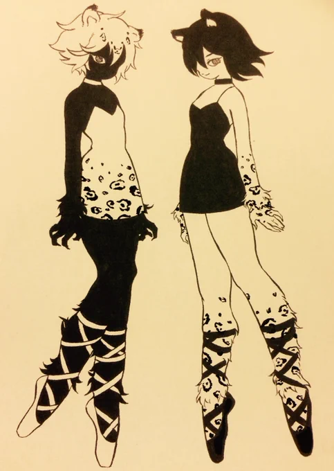 かなり昔に描いた子たちのファンアートいただけたのがとても嬉しいので元絵をまとめて再掲します 
