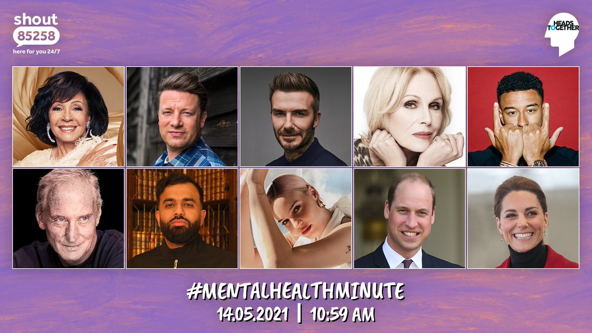 HelpforHeroes's tweet photo. Turn on your radio's tomorrow morning at 10:59am as over 500 UK stations unite for the #MentalHealthMinute 📻

Led by the Duke &amp; Duchess of Cambridge this year's minute will support @GiveUsAShout 💙 

Let's keep talking about our mental health 💬 

#MentalHealthAwarenessWeek https://t.co/6lzSQEydUv