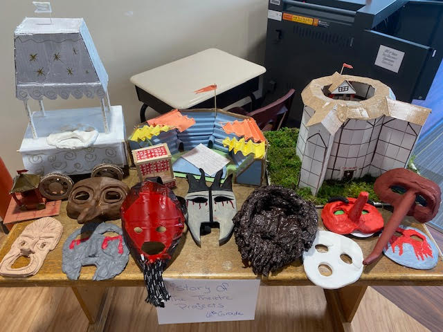 JMScrimsons's tweet photo. History of Theatre projects by 6th graders! https://t.co/R6Ll2DL2A8