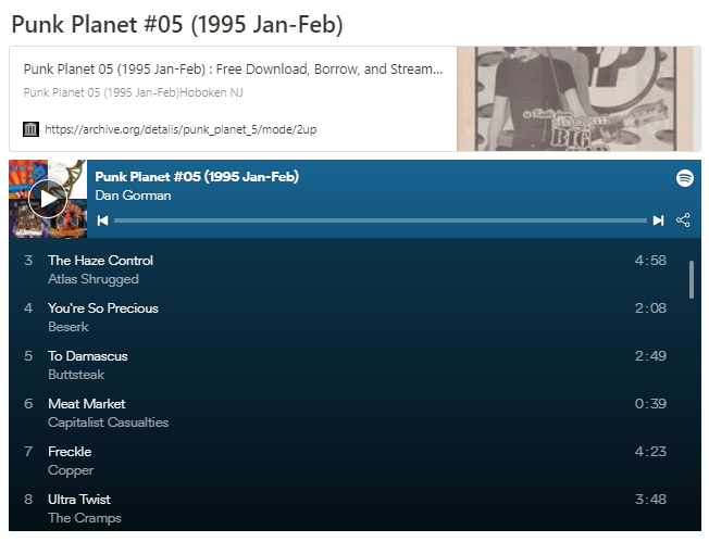 thediscovertab's tweet photo. I've added a new playlist for Punk Planet #05 (1995 Jan-Feb) over on my #PunkPlanet playlist page: https://t.co/pnaXHw8bGr