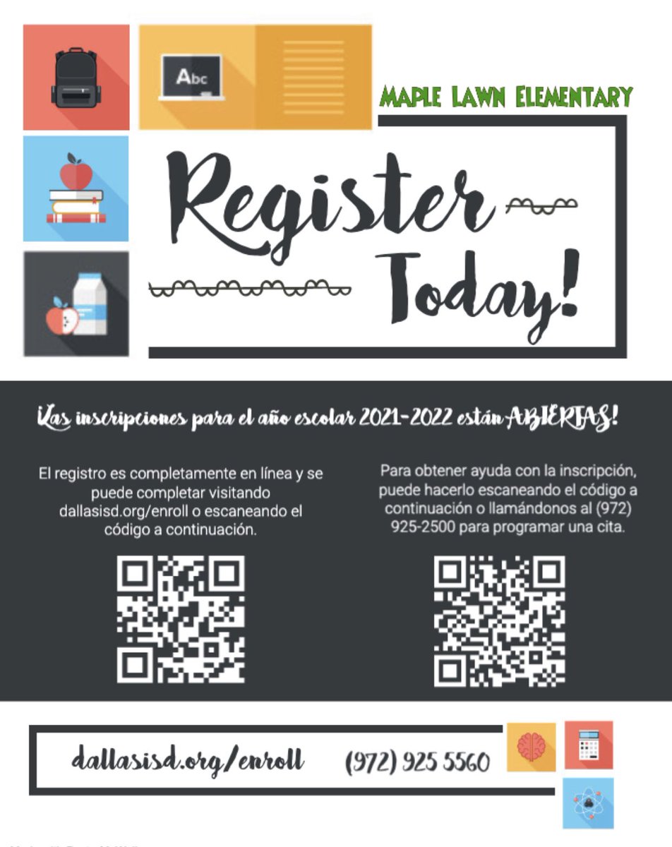 2021 - 2022 Registration is open! Enroll today! / 2021 - 2022 ¡Inscripciones abiertas! ¡Inscríbase hoy!