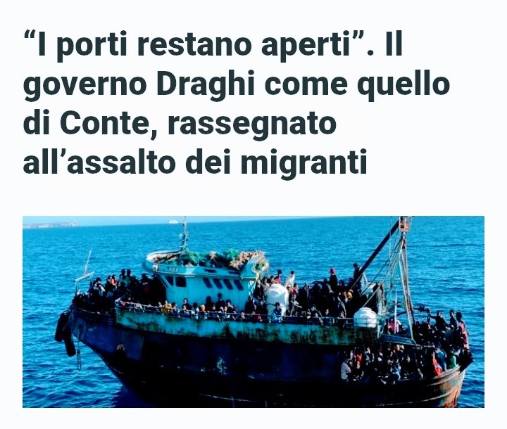 zazagab2's tweet photo. #Draghi tiene il piede in due scarpe nel suo governo c'è chi tifa x l'immigrazione,chi coscientemente sa che non è possibile accogliere tutti gli sbandati del pianeta,nel dubbio non cambia menù
Non è rassegnazione 
#accontentare per rimanere a #governare https://t.co/2q5oPQ98Ty
