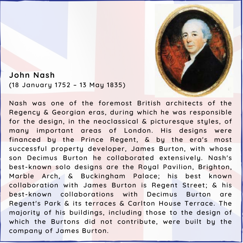 BritishHistorym's tweet photo. #otd 13 May1835 – John Nash died (b. 1752)
Nash was one of the foremost British architects of the Regency & Georgian eras, during which he was responsible for the design, in the neoclassical & picturesque styles, of many important areas of London.
#Johnash #Britishhistory https://t.co/S2evWTESiy