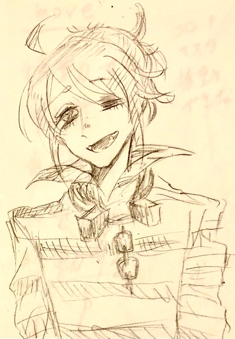 授業中アイデア何も浮かばんすぎて出来た落書きルカバルあげて寝ます💤 