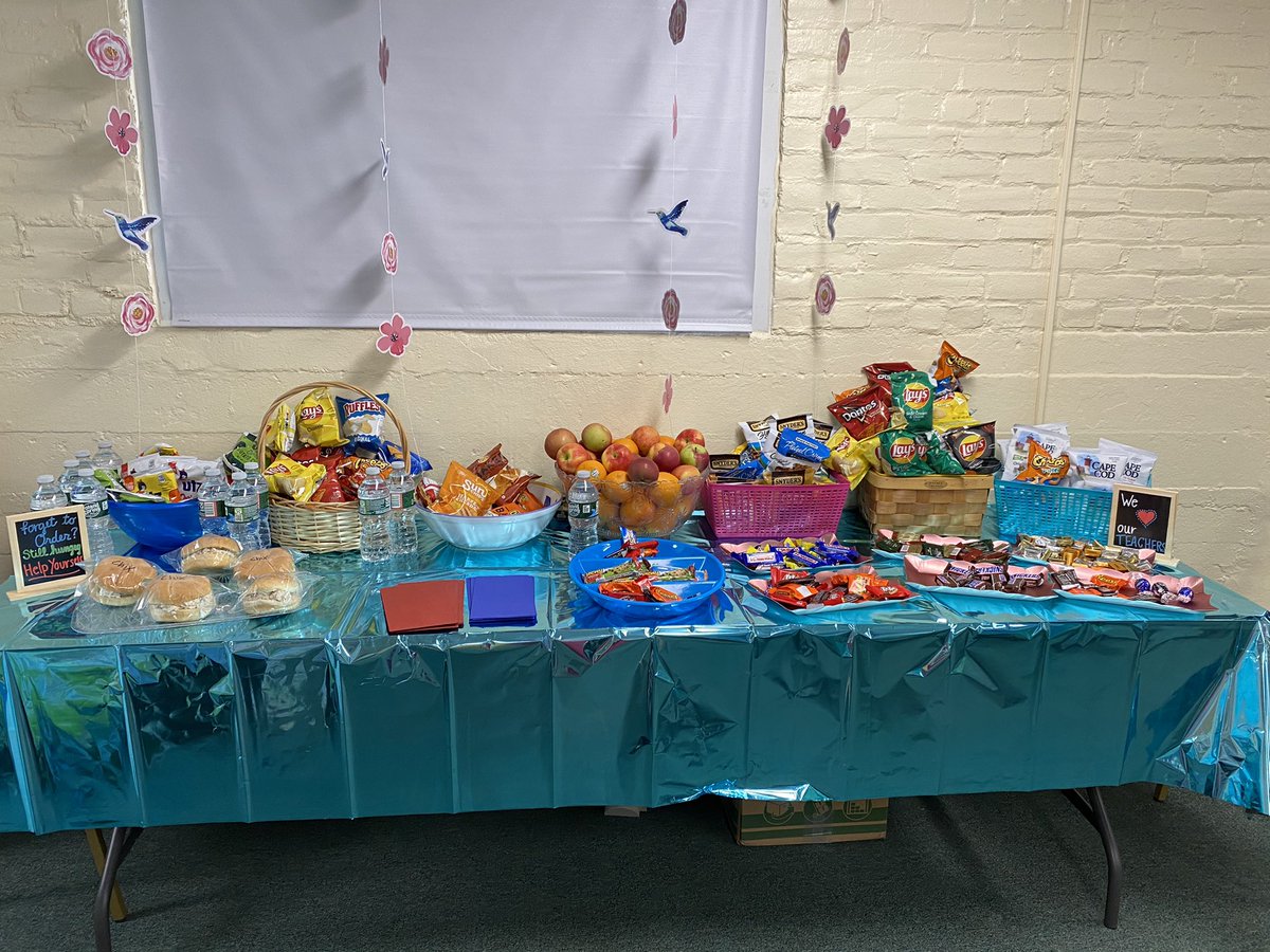 Celebrating our staff! Thank you PTO and families for the delicious lunch!