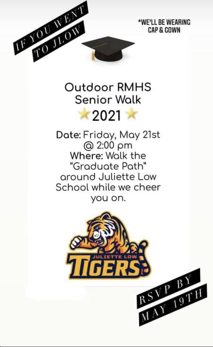 manka_debbie's tweet photo. We are so proud of you seniors don’t forget to rsvp #onceatigeralwaysatiger https://t.co/N0UAf6wobY @D59Holmes @D59JulietteLow @LowPto @HPto59 https://t.co/IcX3YYEStf