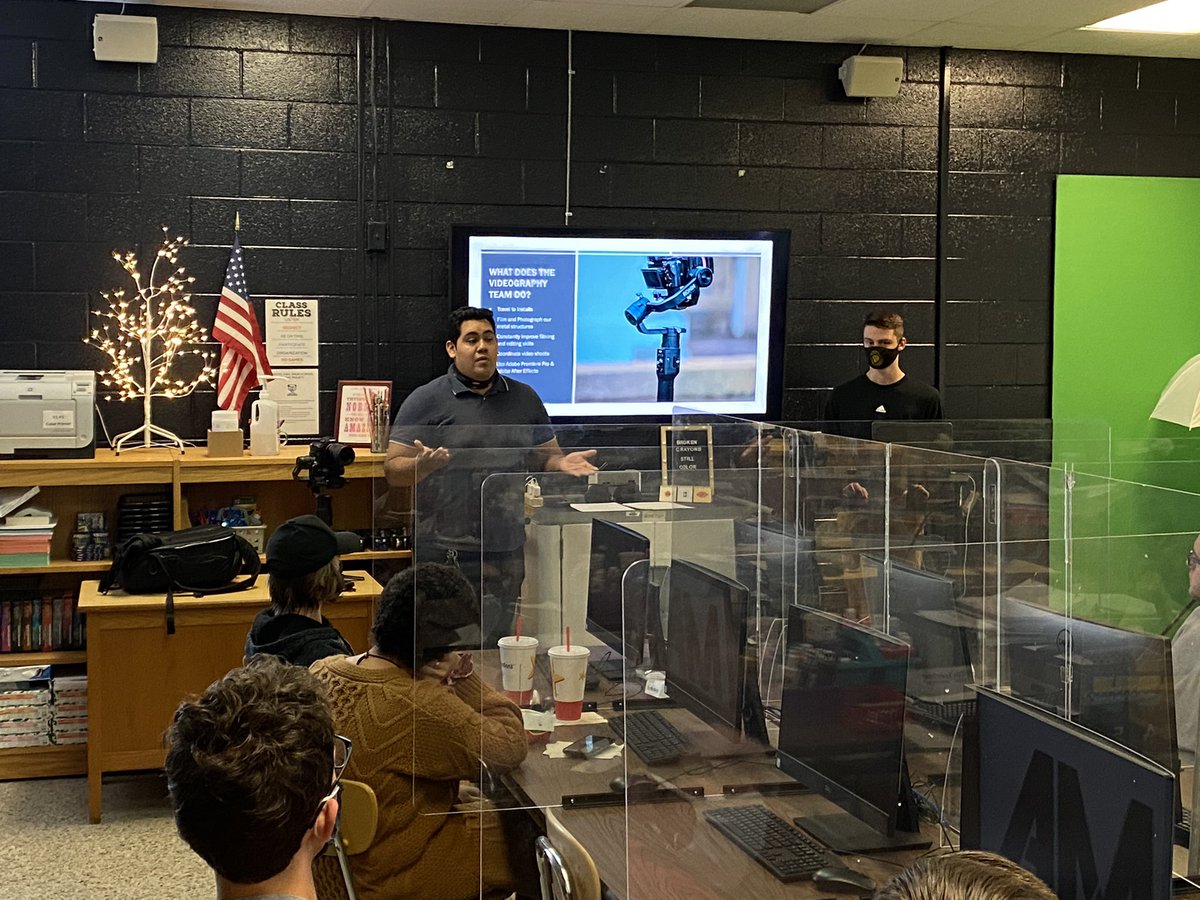 We are super excited to have Ash Lucero and Caleb Easter (MAHS grads) to come speak to @AndreaBrownCTE #Adobe Video Design and @howlett_garrett #Drone technology classes today about their roles in @CarportCentral’s marketing team! #creativejobs #skills @MACSchools @CTEforNC