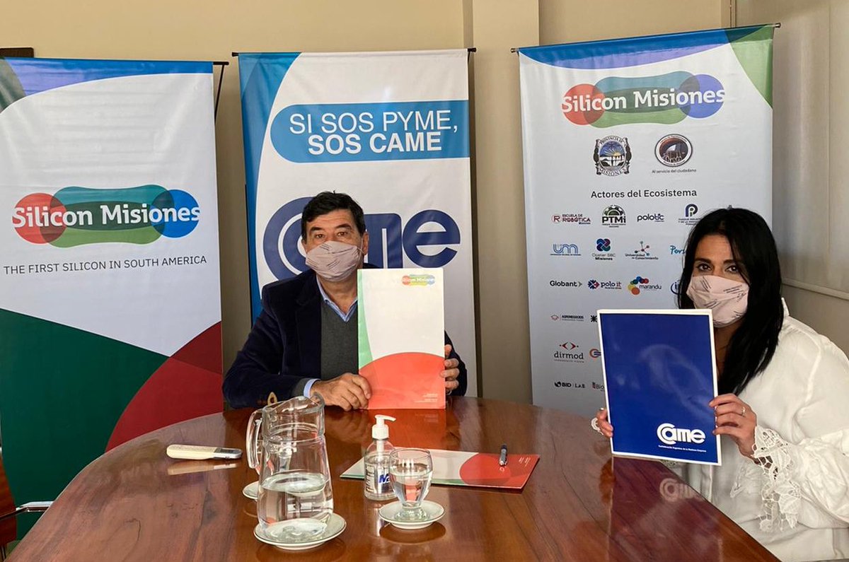 #Ahora el presidente de CAME, <a href="/gerardodbeltran/">Gerardo Díaz Beltrán</a>, firma un convenio de colaboración con <a href="/SiliconMisiones/">Silicon Misiones</a> para realizar actividades de trascendencia educativa, científica, social y empresarial a fin de impulsar a las pymes regionales.
