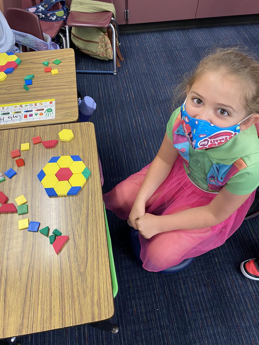 Look Mrs. Mashue! I started making a flower and it turned out to be a big hexagon! #bayeagleslearn #ccisdelemath