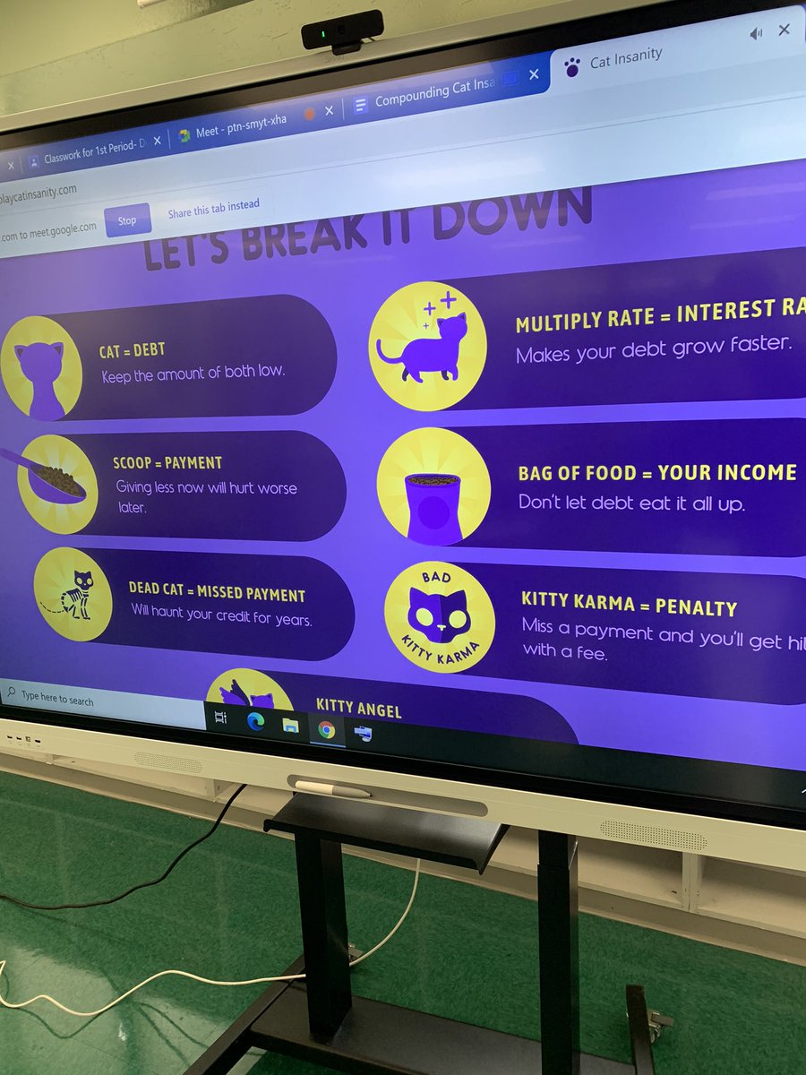 Playing <a href="/NextGenPF/">Next Gen Personal Finance</a> Cat Insanity in Pre Academy of Finance and Ss are feeling the pressure of high interest debt and the stress it causes 💰💳