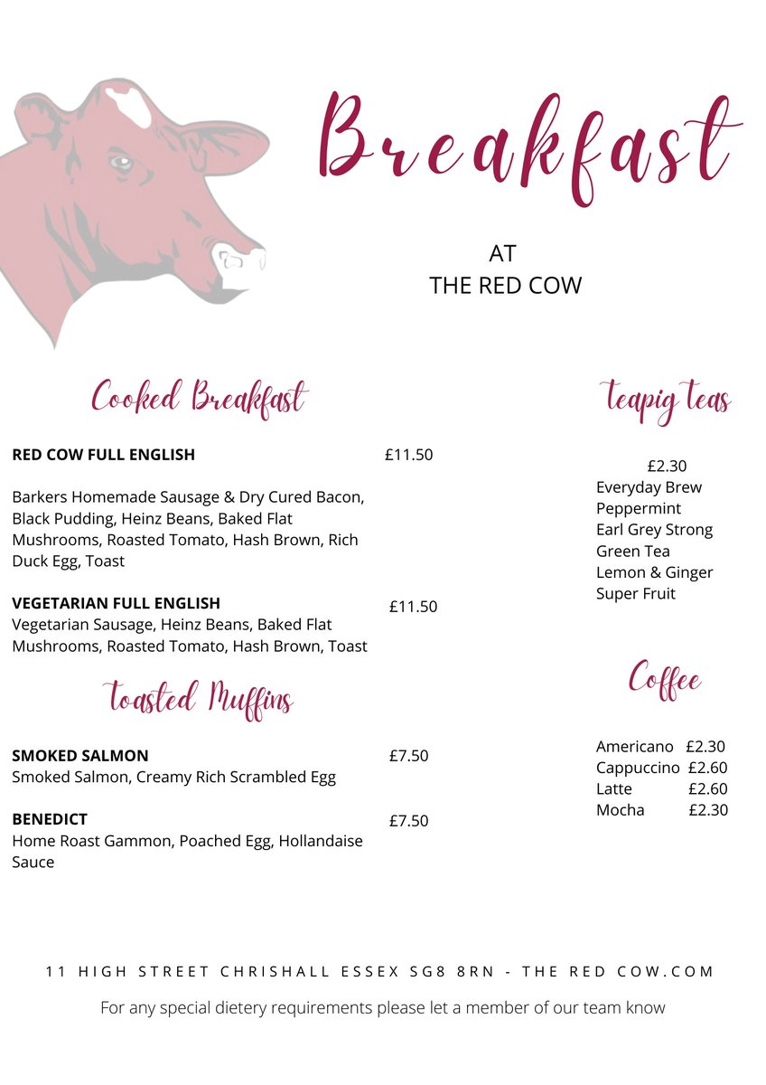 Breakfast @theredcow! 🐄

Come to enjoy a lovely homemade breakfast from 10 am until 12 pm every Saturday.

Call us now to book your table! 

#englishbreakfast #homemadebreakfast