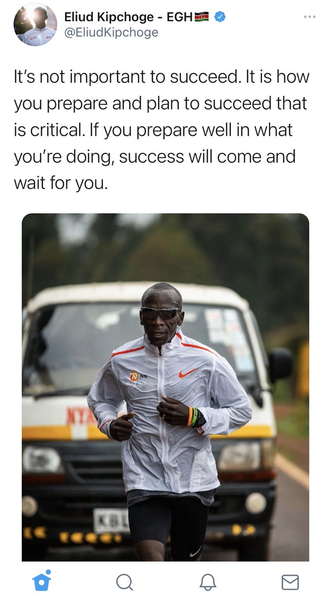 I have always believed “Hope is not a #Strategy ” whether it is training for a #marathon or #digitaltransformation or fighting our way out of this #pandemic #preparation #leadership well said ⁦<a href="/EliudKipchoge/">Eliud Kipchoge - EGH🇰🇪</a>⁩