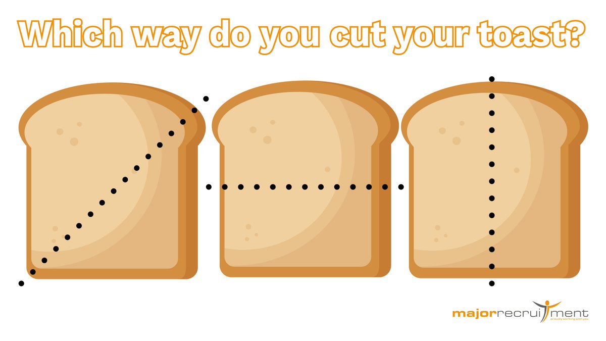 MajorRec1's tweet photo. Somebody cut their toast into 4 sections today which is ludicrous obviously! So, we want to find what is the right way to cut your toast? #majordebate #Toastmasters #toast #howdoyoucutyours https://t.co/gTvcEheQBJ