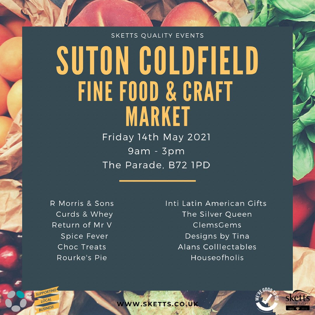 We will be back in Sutton Coldfield tomorrow with some of your old favourites & new traders too! Pop down and show your support 💕