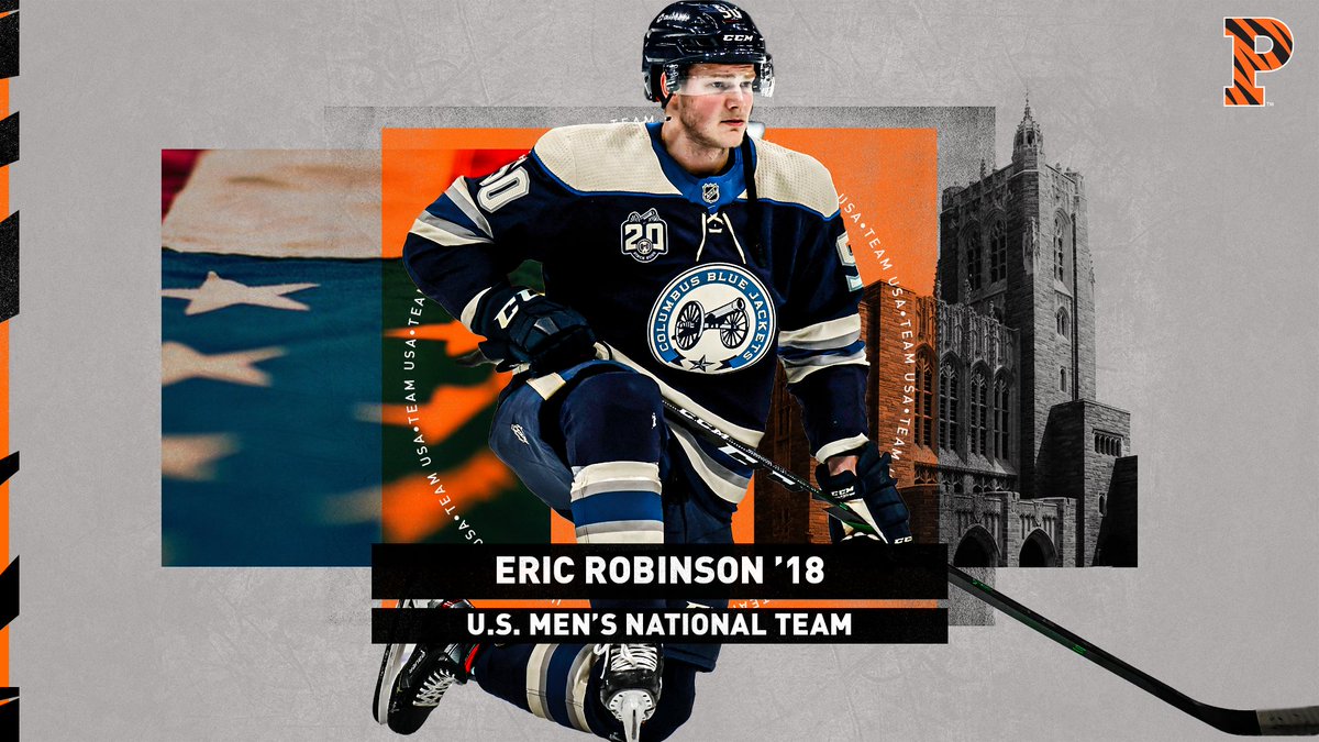 princetonhockey's tweet photo. His Name Is Eric Robinson... He Plays For The United States Of America!

@e_robinson19 has been named to @usahockey's Men's National Team for the upcoming #MensWorlds! 

🇺🇸: https://t.co/2q35LeHUaj https://t.co/kUnNPosQjb