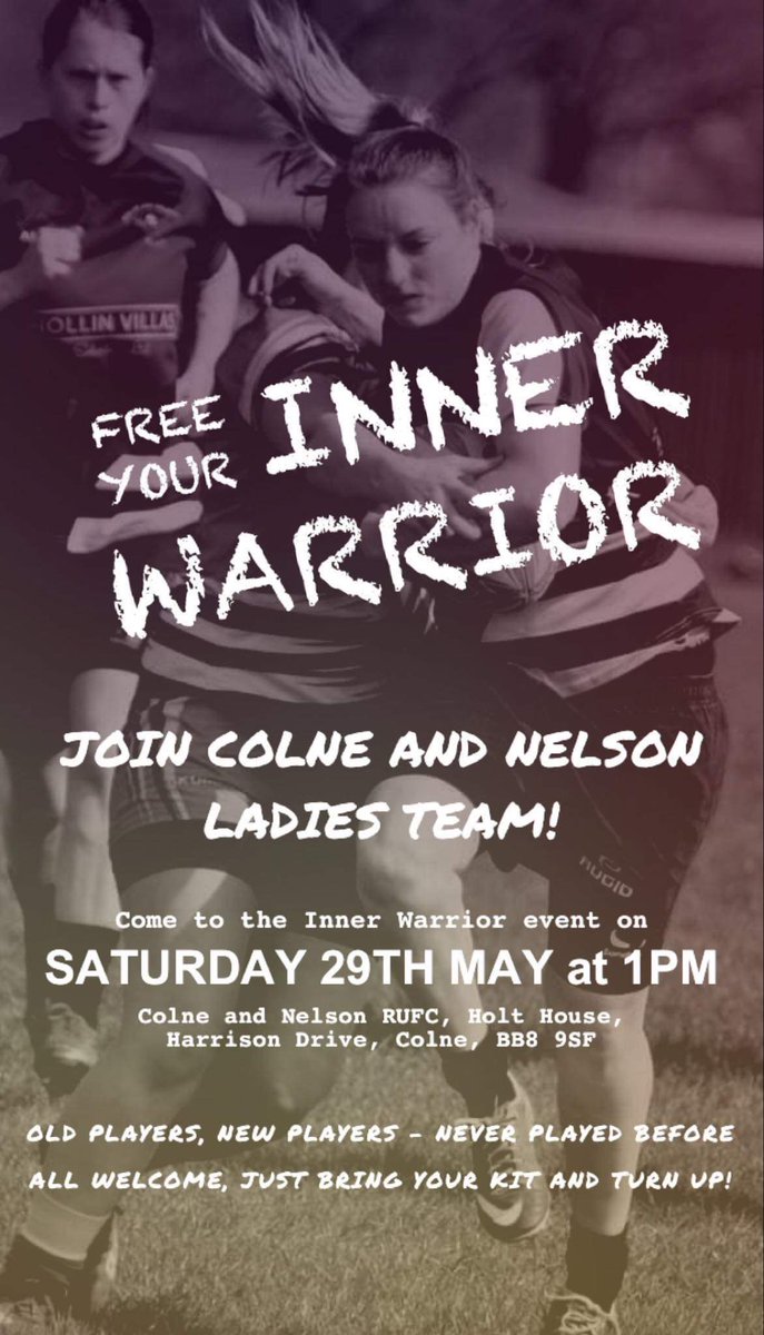 Why not join us for an introduction to ladies rugby?! It’s time to unleash your Inner Warrior