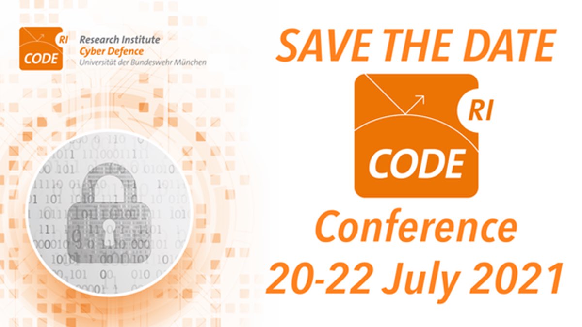 #SaveTheDate for our annual conference #CODE2021 „Supply Chain Sovereignty: Reality or Illusion?“ from July 20-22! 
We will publish the program quite soon. It will be updated regularly on our website 👉 unibw.de/code-events
#cybersecurity #itsecurity
