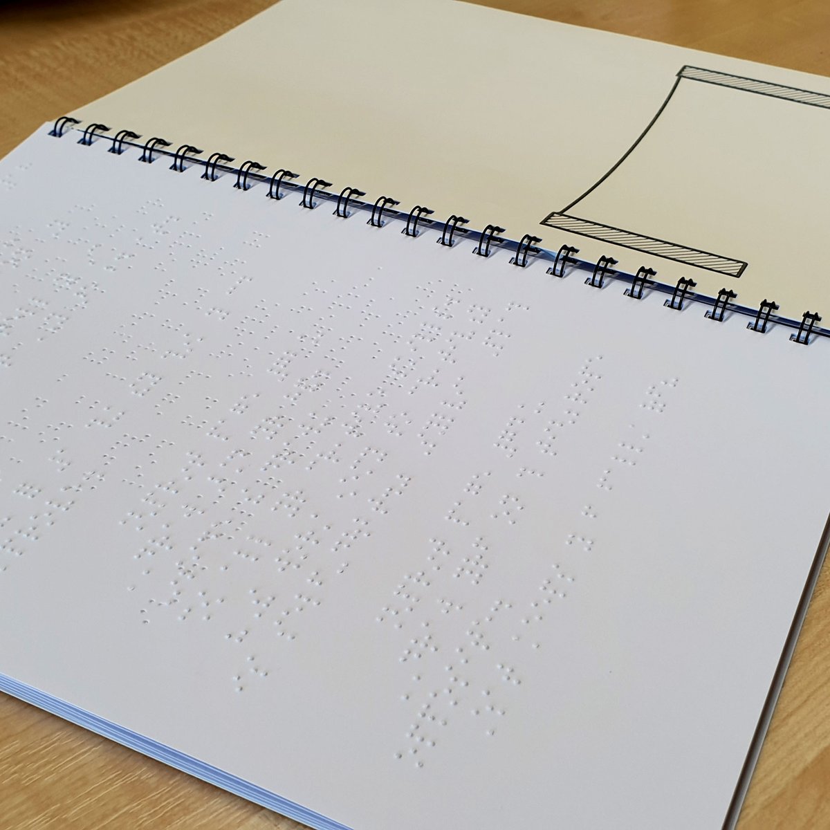 MtGstudios's tweet photo. After discovering that one of our #CreativeDoodleBook participants has a visual impairment, we have commissioned a braille version of the book to allow them to take part in the sessions. It's a thing of beauty! https://t.co/vsI2rHx2Ha