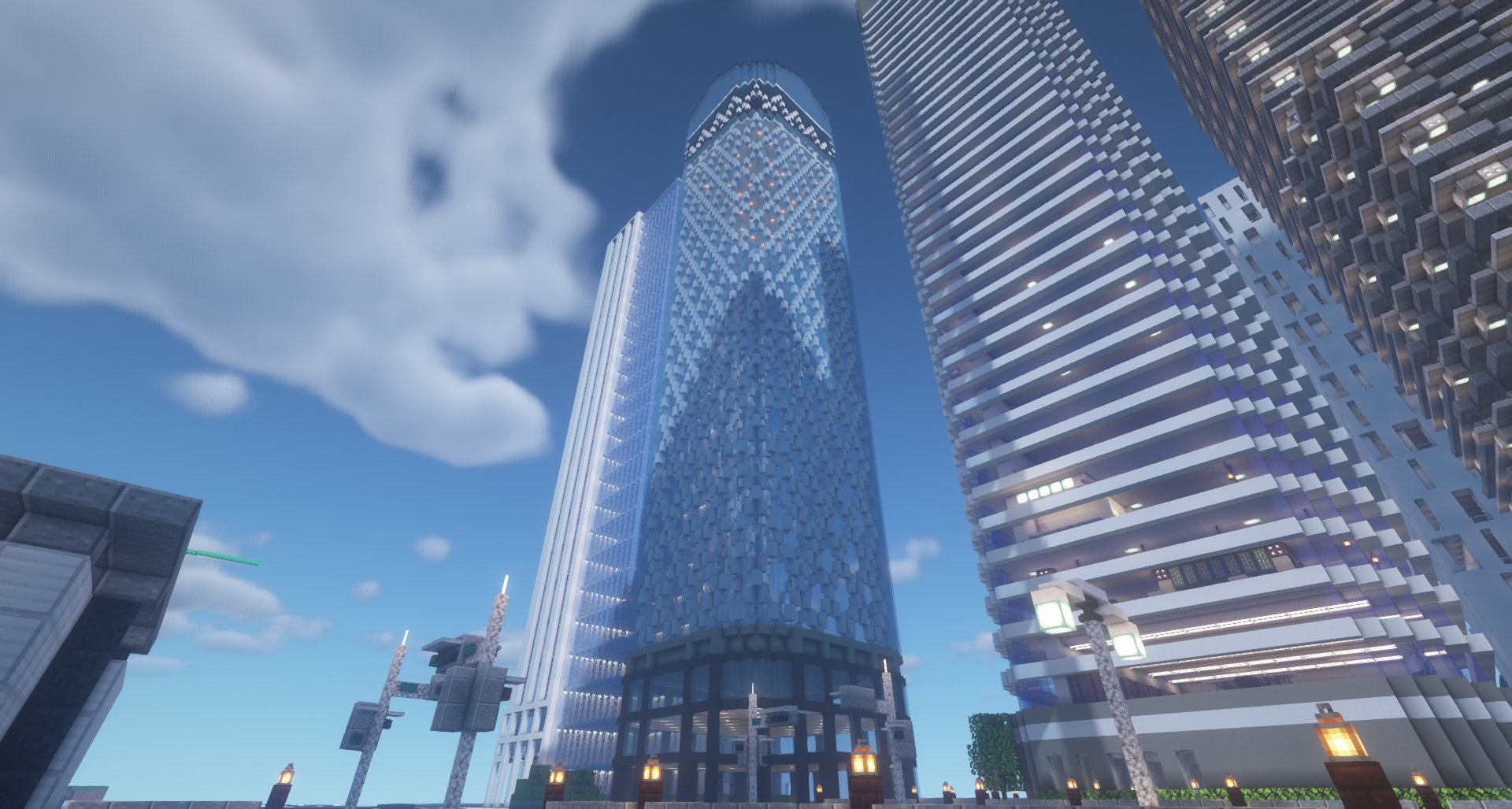 てよ さんぽシティ 新浜 マインクラフト マイクラ Minecraft Minecraft建築 トーチタワー的な T Co Fv8szd6kvw Twitter