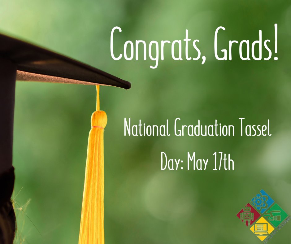 LittleIvySTEAM's tweet photo. Happy National Graduation Tassel Day! Today we celebrate the accomplishments of graduates everywhere. Congrats to all classes of 2021! https://t.co/mQFKnuaAVt