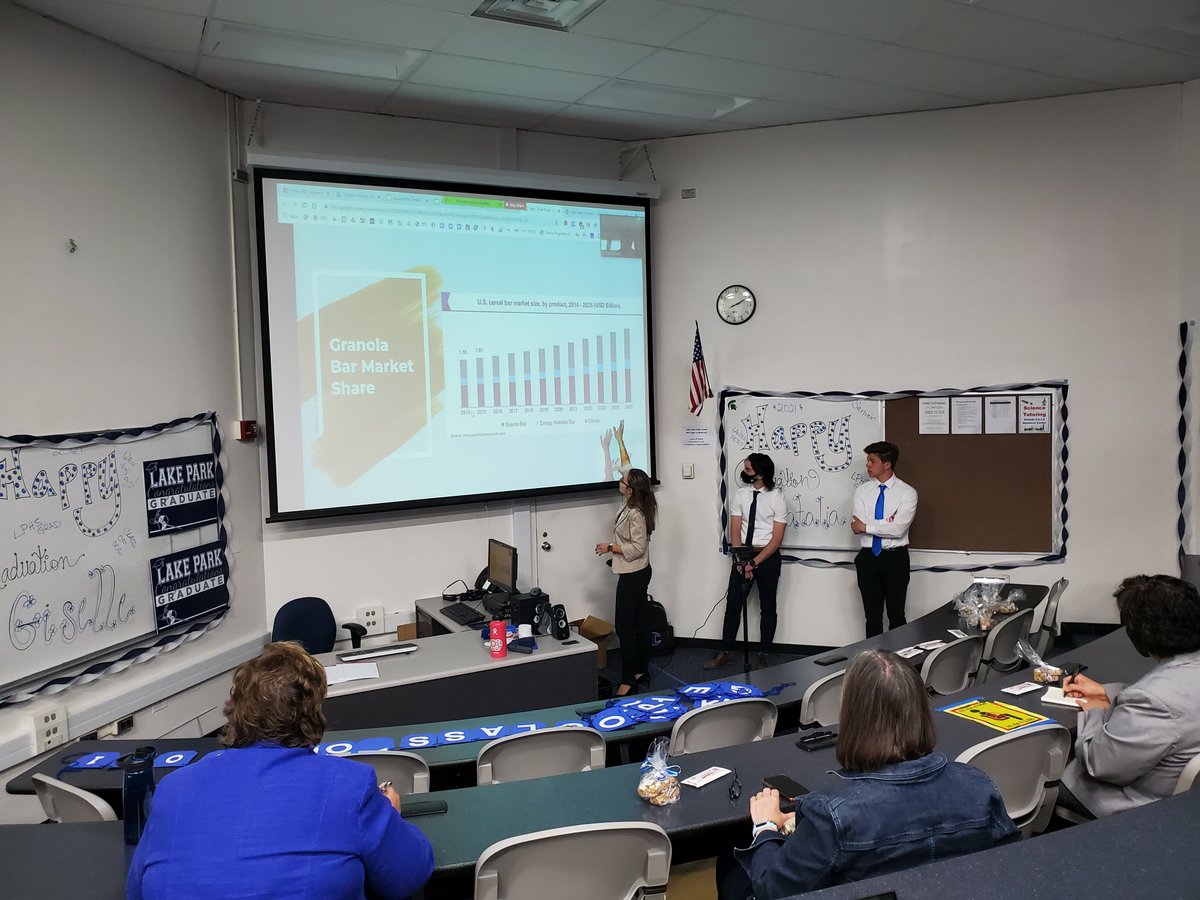 LPHSEF's tweet photo. The inaugural @LP_INCubator pitch day is here!  A year of hard work by @LPLancers student entrepreneurs has culminated in presentations to our Sharks!  Great Job creating businesses and products!  https://t.co/VNGBigngM4 #WeAreLakePark #InThisTogether https://t.co/xVmMpJKdLv