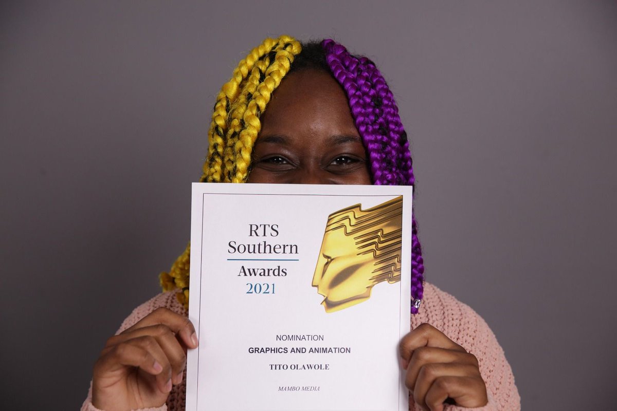 Breaking News: Black Girl Convention film wins RTS Award! Just popping back up here to congratulate animator IG: Tito.Olawole who won the Royal Television Society award for Outstanding Work in Graphics and Animation on her commission for BGCVirtual2020. Link to watch film in bio!