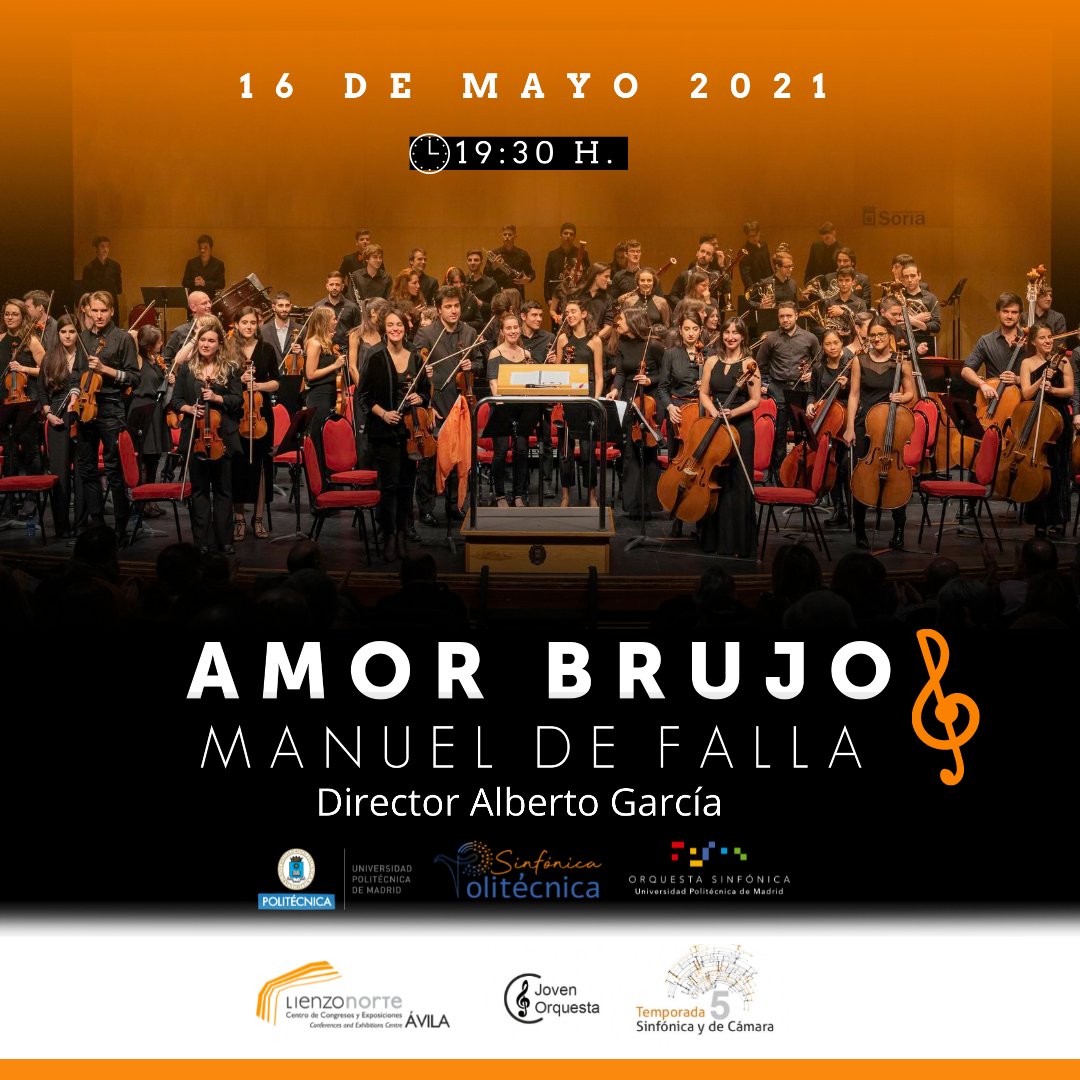 La Orquesta Sinfónica de La Universidad Politécnica de Madrid ofrecerá el I Concierto de Primavera con "Amor Brujo" de Falla. Este domingo en El <a href="/LIENZONORTE/">Lienzo Norte</a> #Ávila ¡entradas disponibles!
lienzonorte.es/concierto-i-pr…